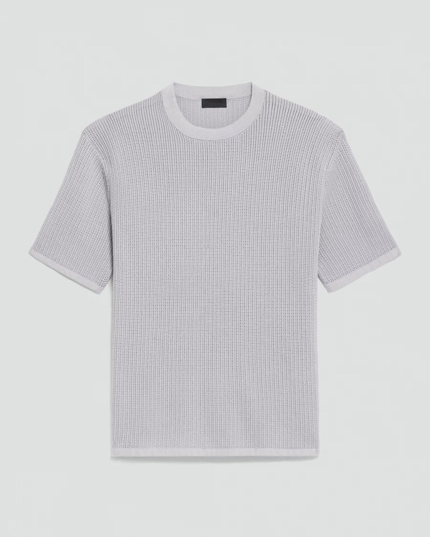 Rib Knit Cotton T-Shirt