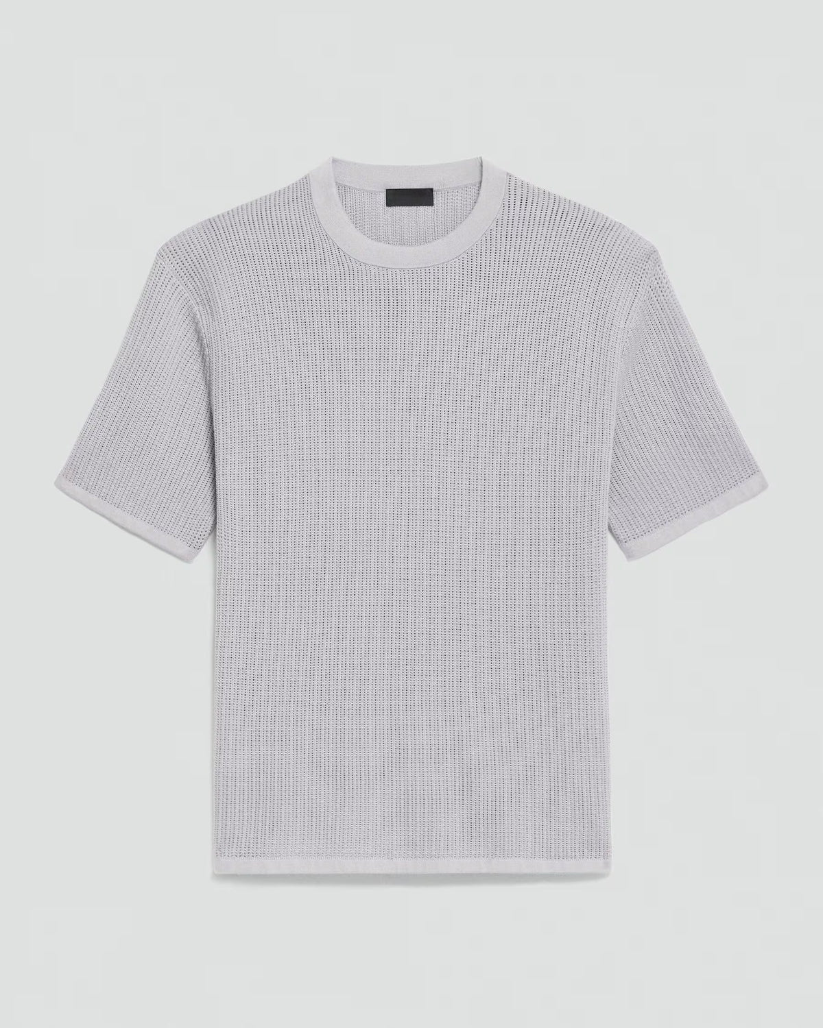 Rib Knit Cotton T-Shirt