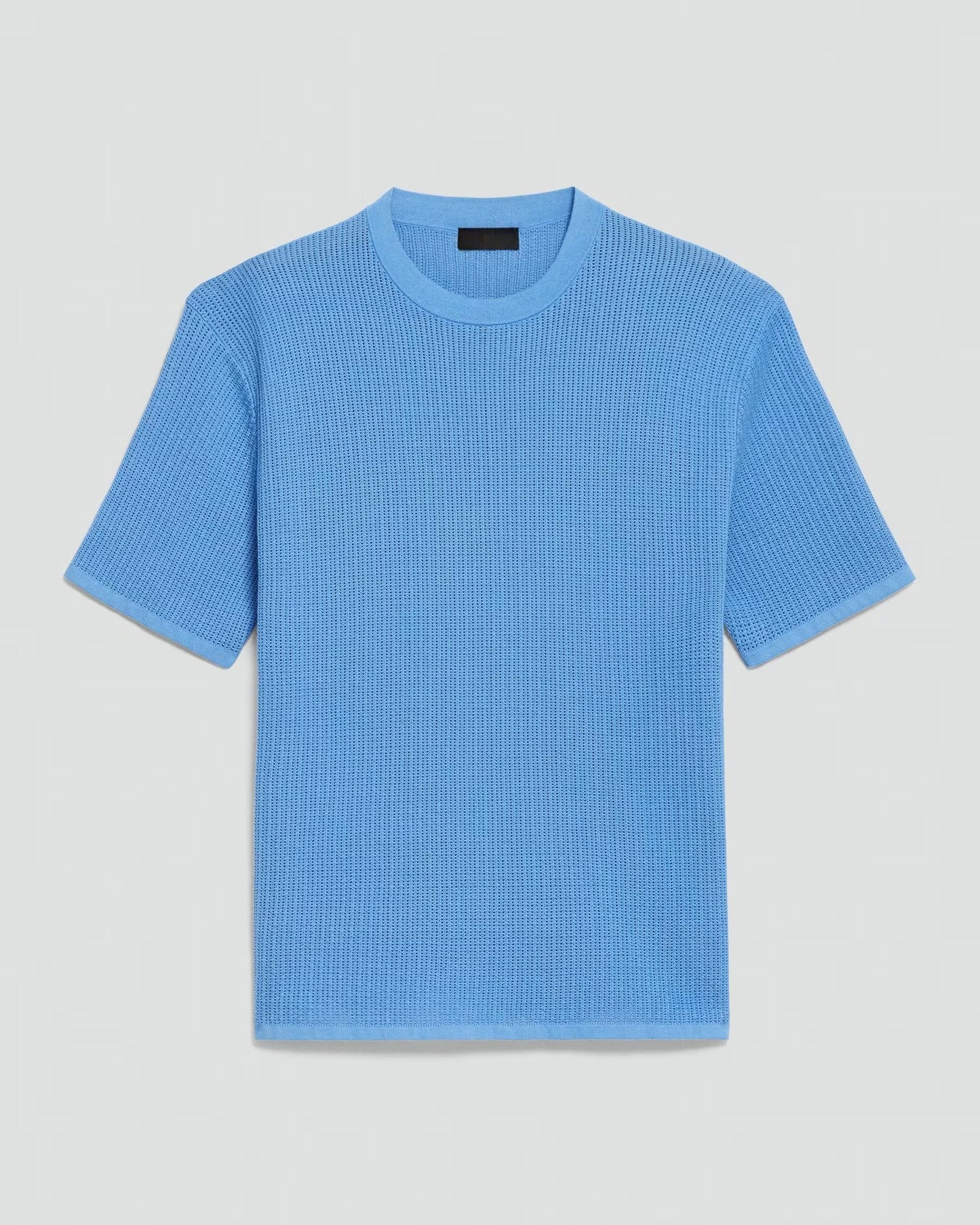 Rib Knit Cotton T-Shirt